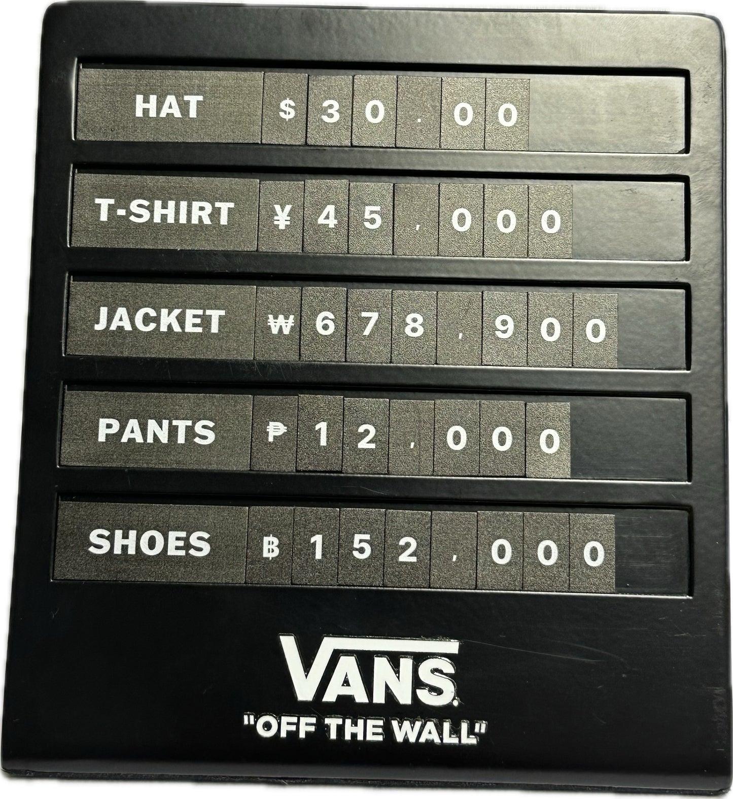 VANS metal price stand